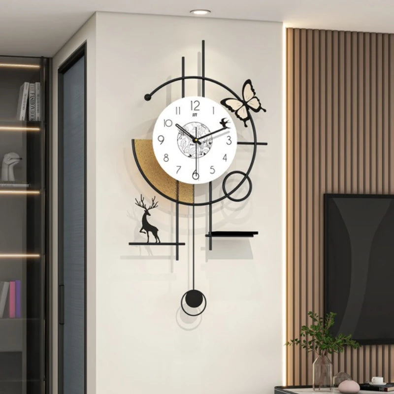 Luxury Modern Silent Wall Clock – Geometric Metal Art Decor Wall Clock Axl