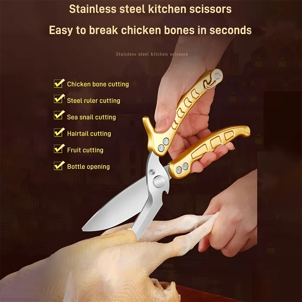 Multi-Functional Kitchen Scissors – Heavy Duty Chicken Bone Shears Kitchen Shears Axl