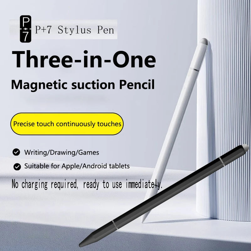 P+7 Universal Stylus Pen 3 Tips & Ballpoint – iOS & Android Capacitive Stylus Pen Axl