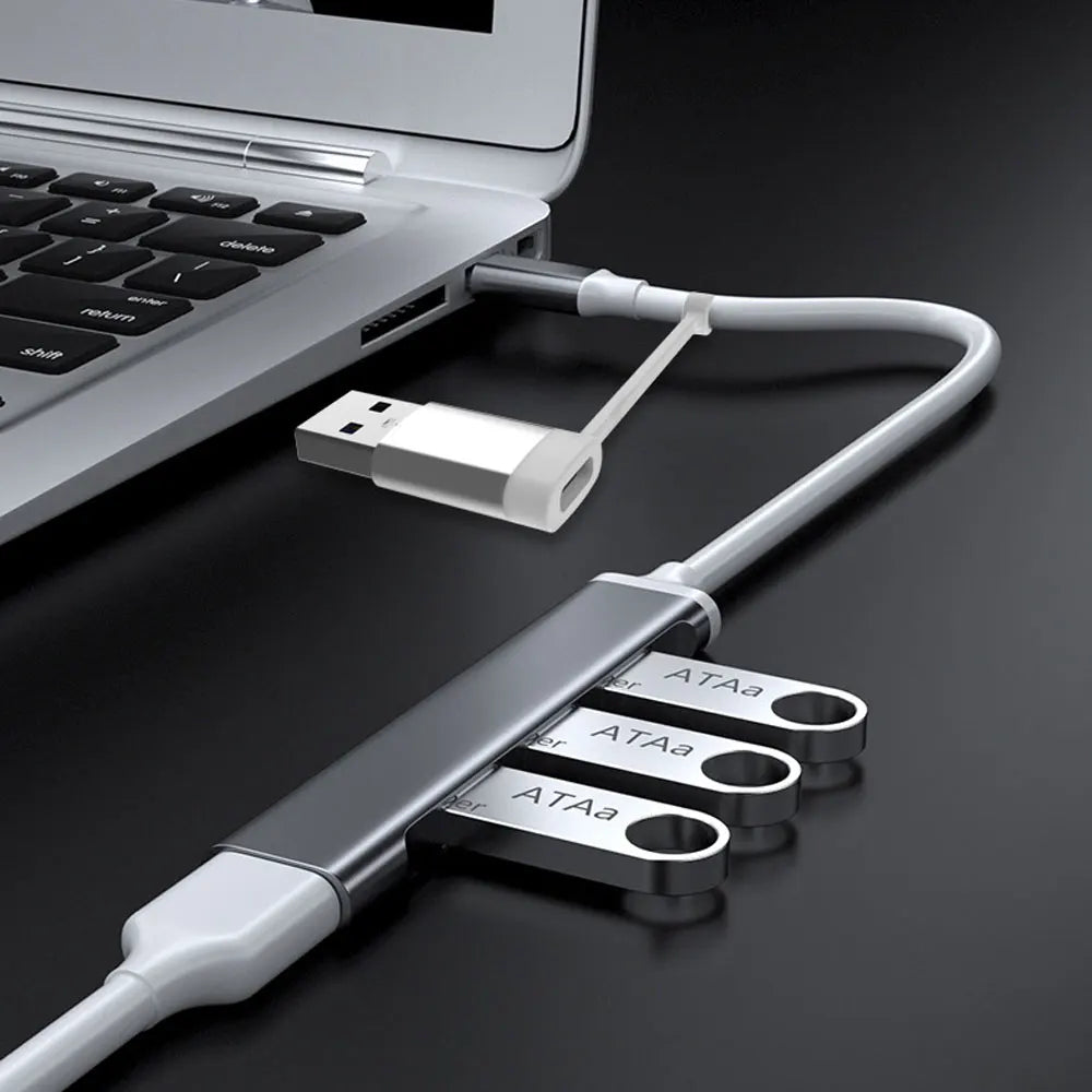 USB-C Hub 4-Port USB 3.0 & 2.0 Aluminum Splitter Adapter USB-C Hub Axl