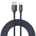120W USB-C Fast Charging Cable 6A Nylon Braided | 0.25M–2M USB-C Charging Cable Axl black 1m