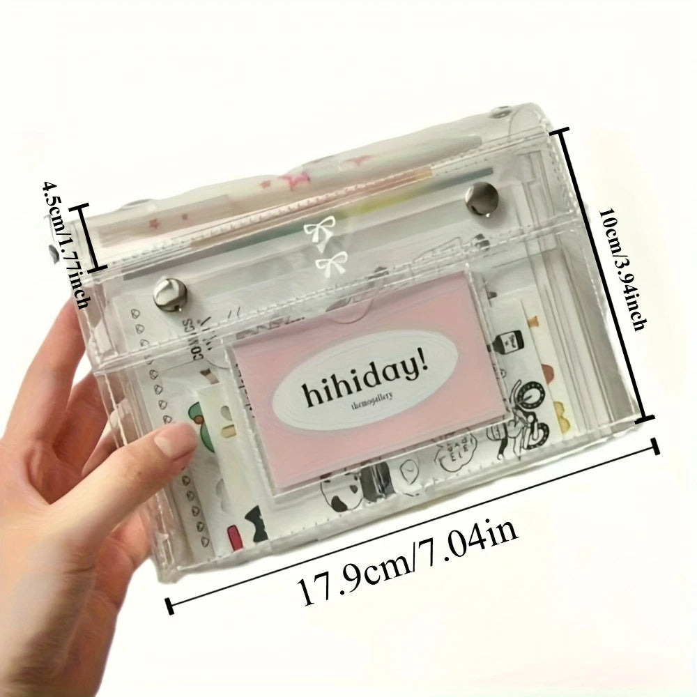 Clear PVC Cosmetic & Pencil Case – 4-Layer Travel Organizer Clear Organizer Bag Axl