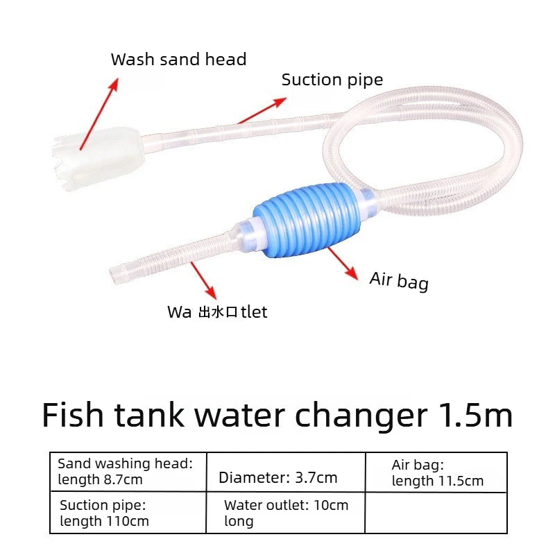 Semi-Automatic Aquarium Gravel Vacuum Siphon Pump Cleaner Aquarium Vacuum Cleaner Axl Blue-A-1.5M