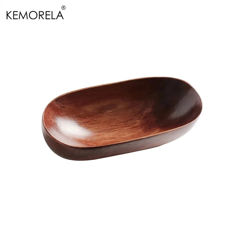 Solid Wood Boat-Shaped Snack & Sushi Serving Plate | KEMORELA Wood Serving Plate Axl