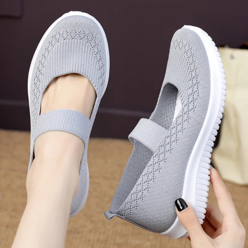 YBQJOO Women's Lightweight Breathable Casual Flat Sports Shoes Women's Flat Sneakers Axl