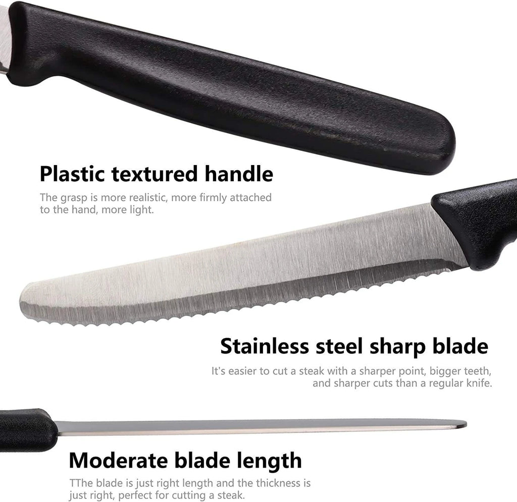 Serrated Steak & Fruit Knife – Stainless Steel, Dishwasher Safe Serrated Kitchen Knife Axl