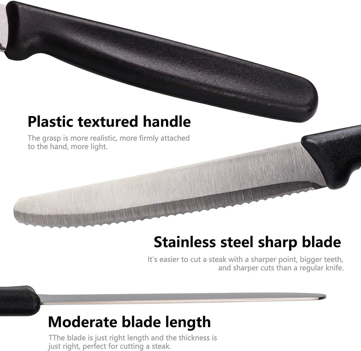 Serrated Steak & Fruit Knife – Stainless Steel, Dishwasher Safe Serrated Kitchen Knife Axl