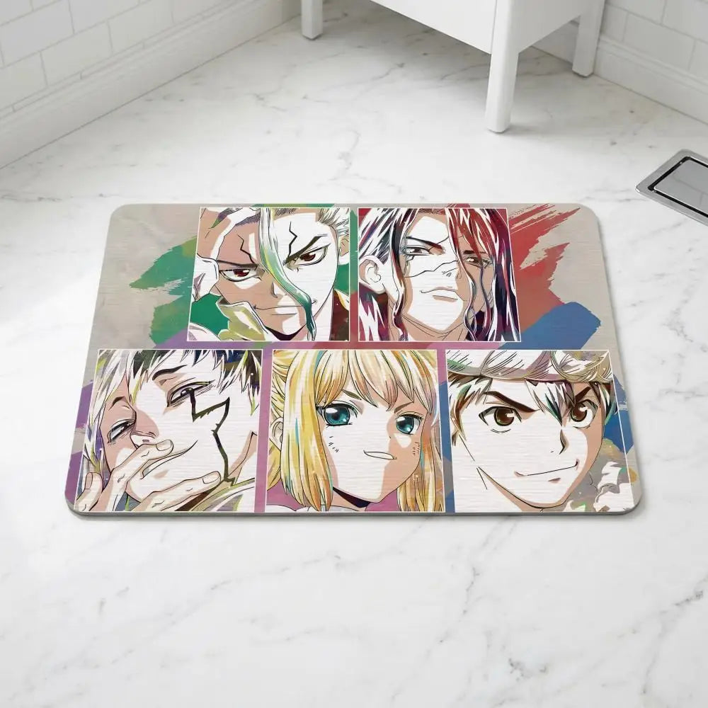 Diatomite Bath Mat – Quick Dry Anti-Slip Anime Dr. Stone Design Bath Mat Axl