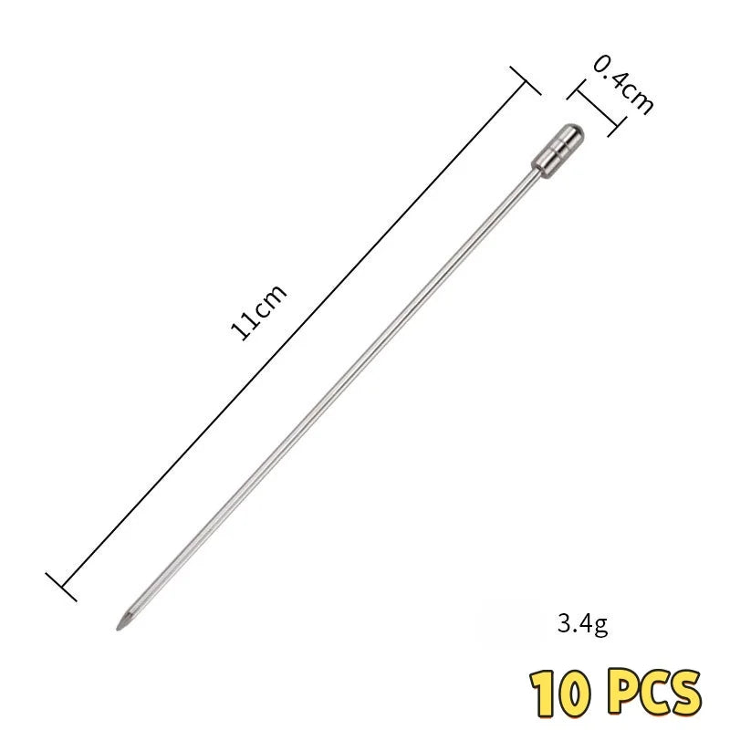 Stainless Steel 304 Cocktail Picks – Fruit Skewer Set 10/50/100 Cocktail Picks Axl Cylinder-10 PCS