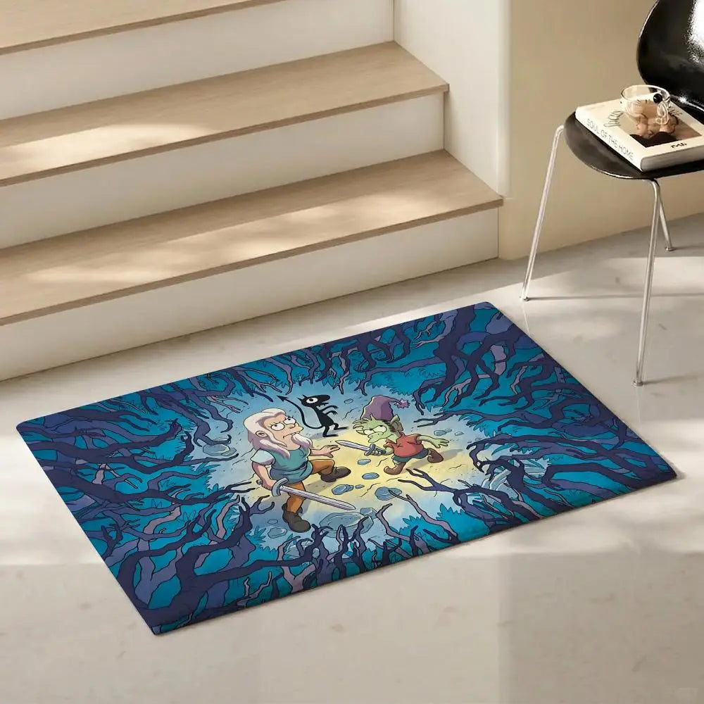 Cartoon Flannel Floor Mat – Non-Slip Soft Plush Indoor Rug Indoor Floor Rug Axl