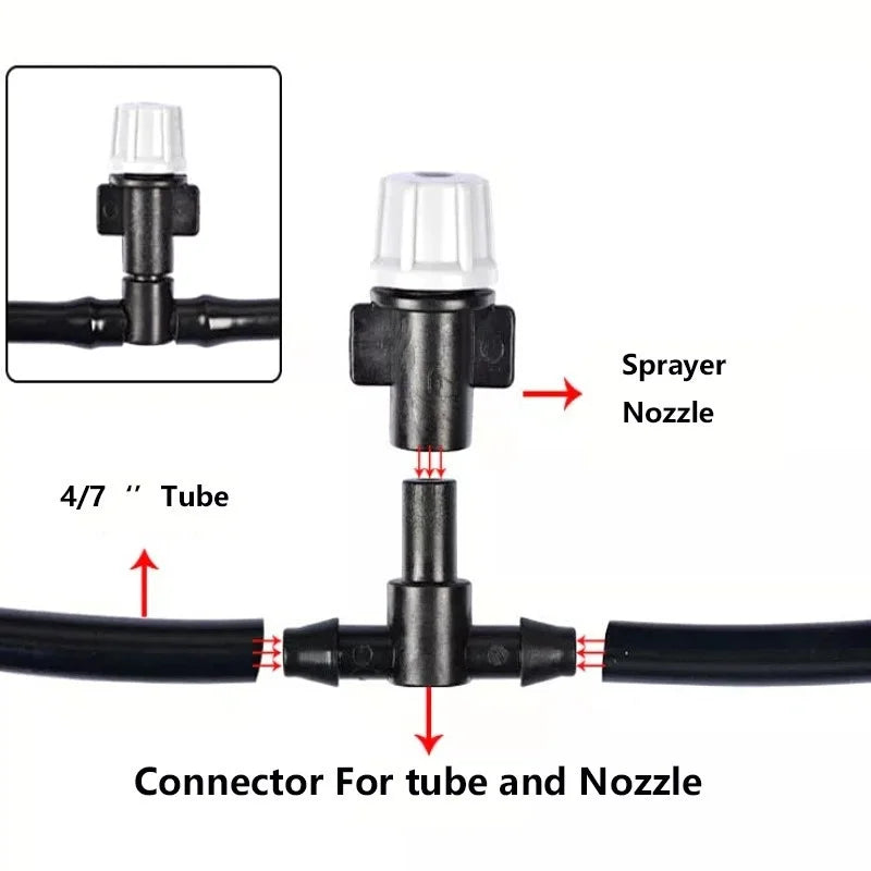 10M Garden Misting System – 10 Adjustable Sprinkler Nozzles Drip Irrigation Kit Axl