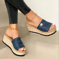 Women's Wedge Platform Sandals – Thick Sole Summer Mule Slippers Wedge Platform Sandals Axl 41 Blue