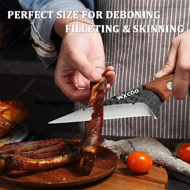 WXCOO Forged Boning Knife – Stainless Steel Butcher Knife Boning Knife Axl