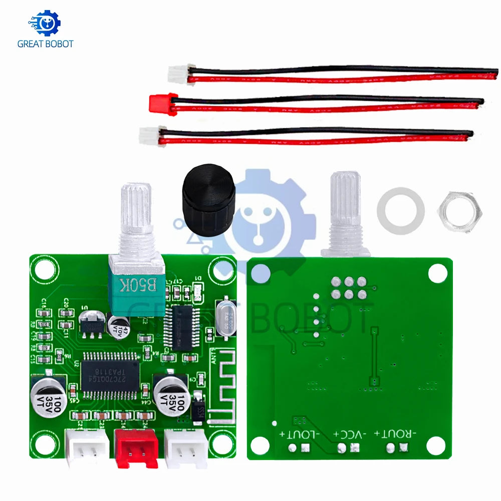 XH-A414 Bluetooth 5.0 Amplifier Board 50W+50W TPA3118D2 DC 12–24V Amplifier Board Module Axl