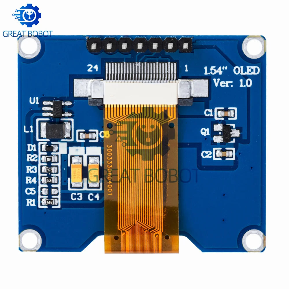 1.54" OLED Module 128x64 SPI SSD1309 – White/Blue Display OLED Display Module Axl