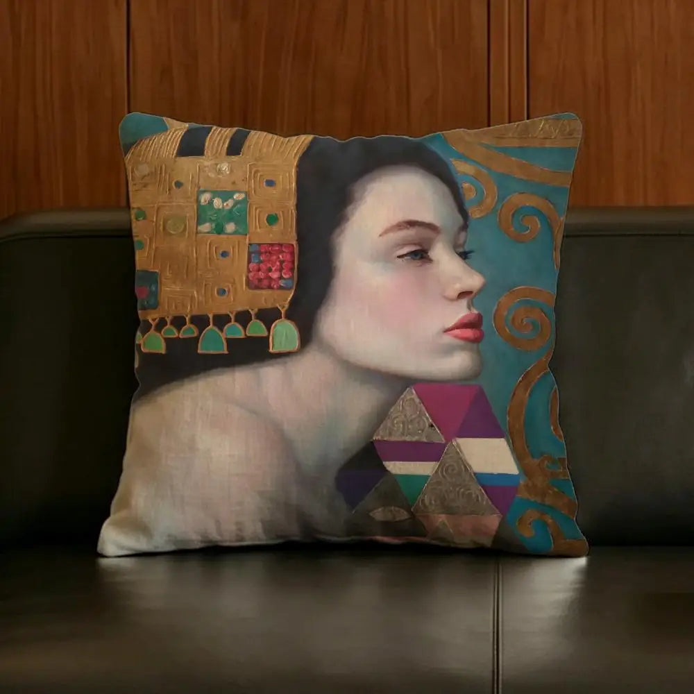 Gustav Klimt Linen Cushion Cover | Sofa, Bed & Chair Decor Decorative Cushion Cover Axl
