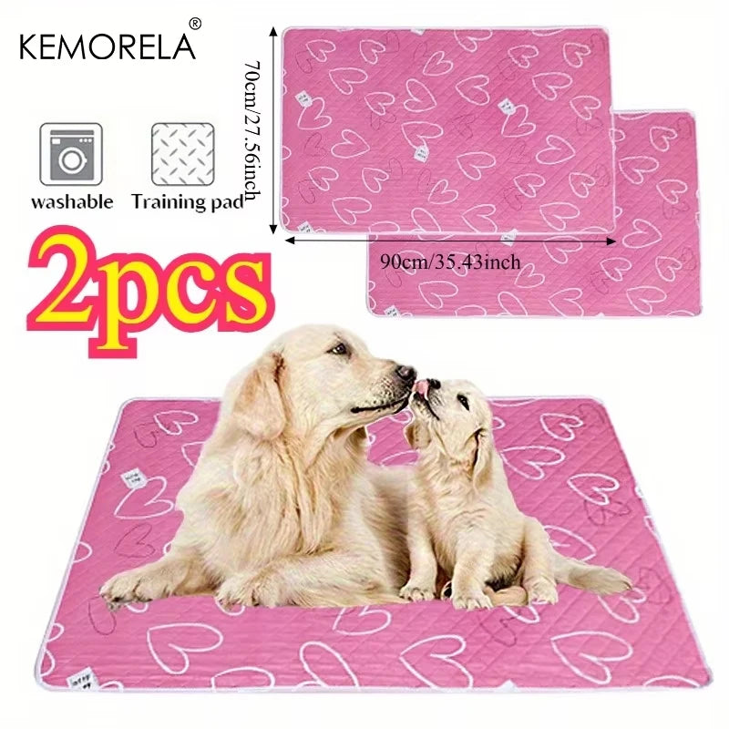 KEMORELA 2-Pack XL Reusable Pet Pee Liner Mat | Non-Slip Pet Liner Mat Axl 70X90cm