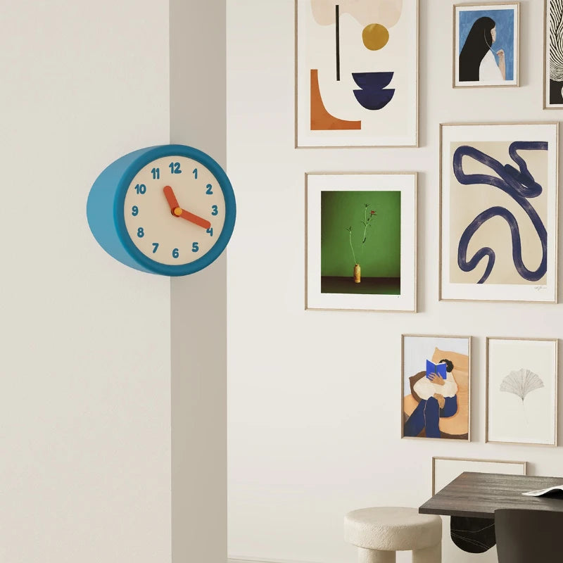 Nordic Silent Wall Clock – Modern Resin Corner Art Décor Wall Clock Axl