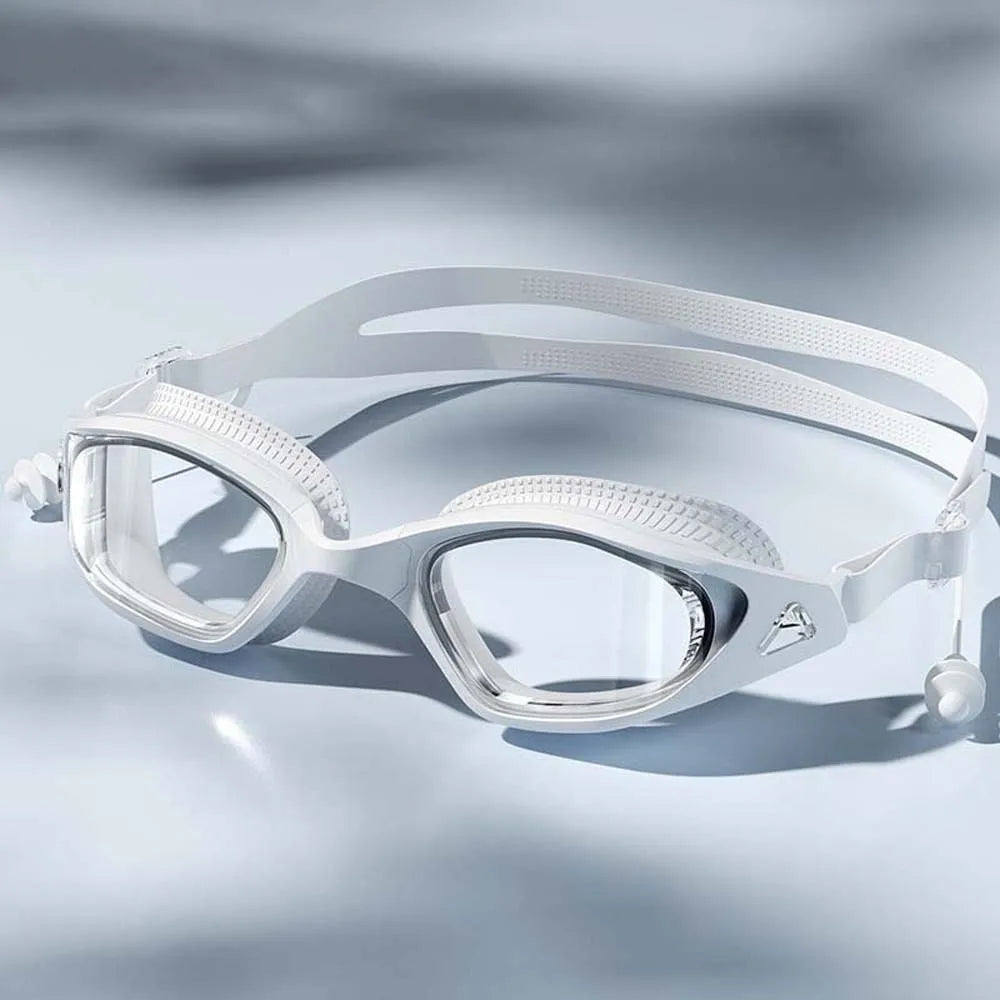 Waterproof Swimming Goggles HD Wide View + Earplugs | Axl Swimming Goggles Axl White