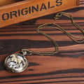 Retro Bronze Pocket Watch Quartz Flip Cover & Necklace Pendant Pocket Watch Axl Default Title