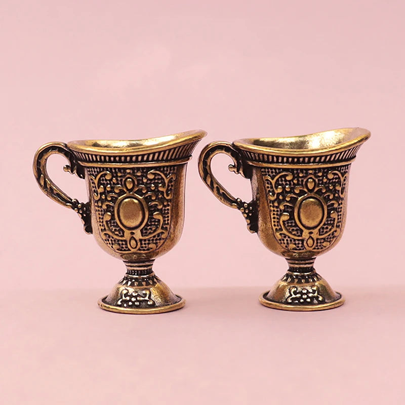 Miniature Brass Teacup Keychain Pendant | Antique Copper Decor Brass Decor Pendant Axl