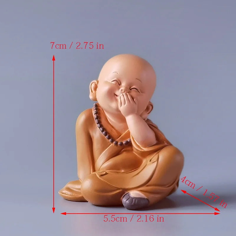 Resin Little Monk Mini Statue – Handmade Home Decor Gift Decorative Figurine Axl 09