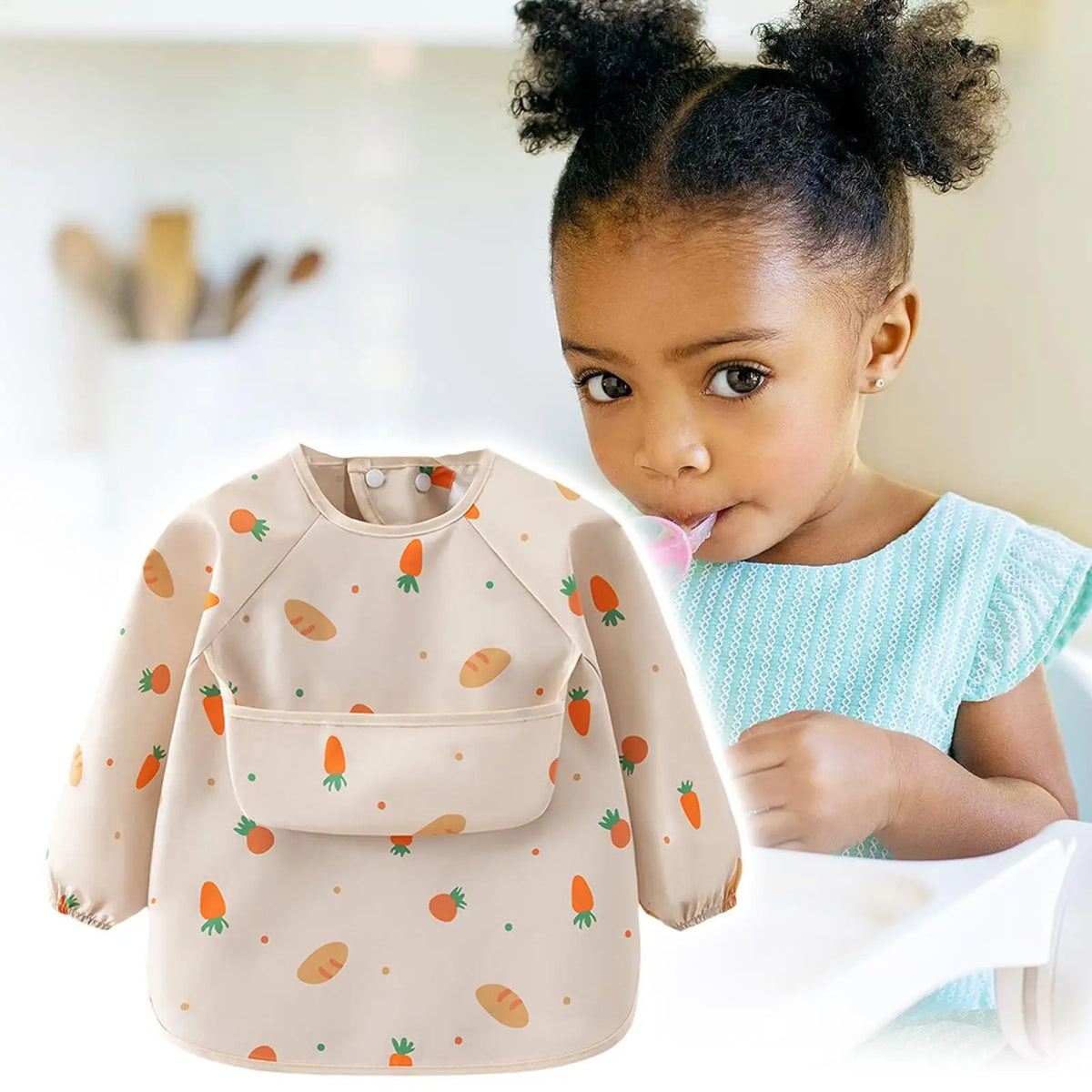 Long Sleeve Baby Smock Bib – Waterproof & Washable Toddler Bib Baby Smock Bib Axl