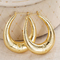 Huitan Large U-Shape Hoop Earrings – Bohemian Textured Metal Hoop Earrings Axl E5857