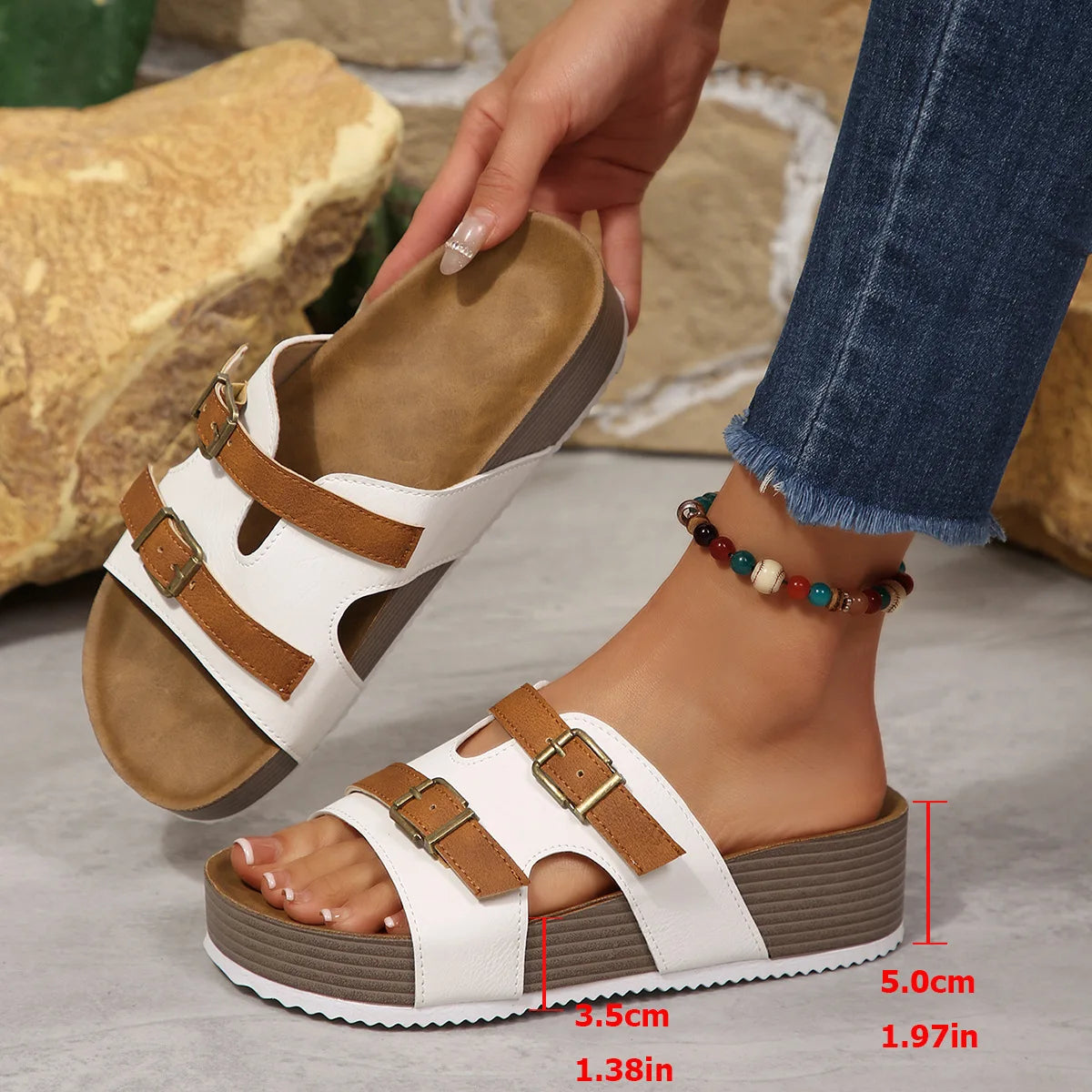 Women's Wedge Platform Sandals – Non-Slip Peep Toe Beach Shoes Wedge Platform Sandals Axl