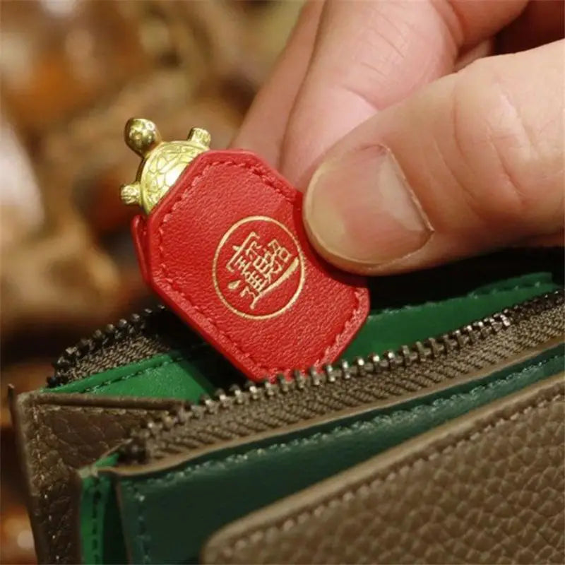 Feng Shui Lucky Turtle Wallet Charm – Gold Money Ornament Lucky Charm Ornament Axl