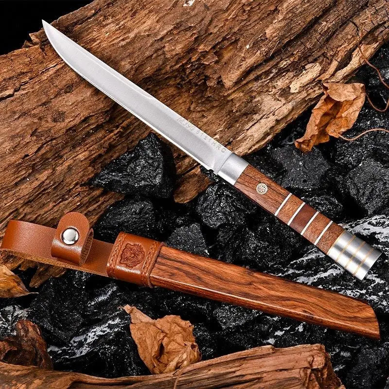 Meat Cutting Knife Set – 5Cr Steel Blade & Wooden Sheath Kitchen Knife Set Axl