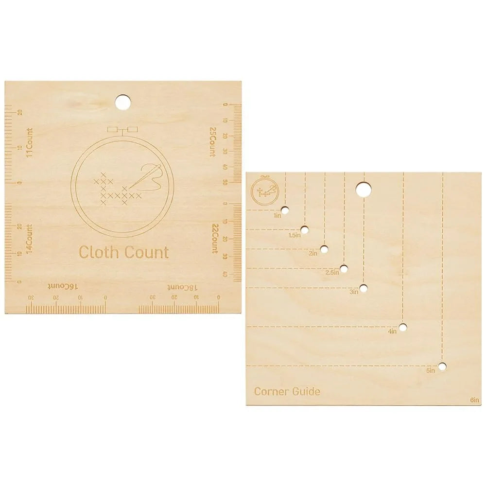 Wooden Cross Stitch Corner Gauge Template Set of 2 Embroidery Corner Gauge Axl