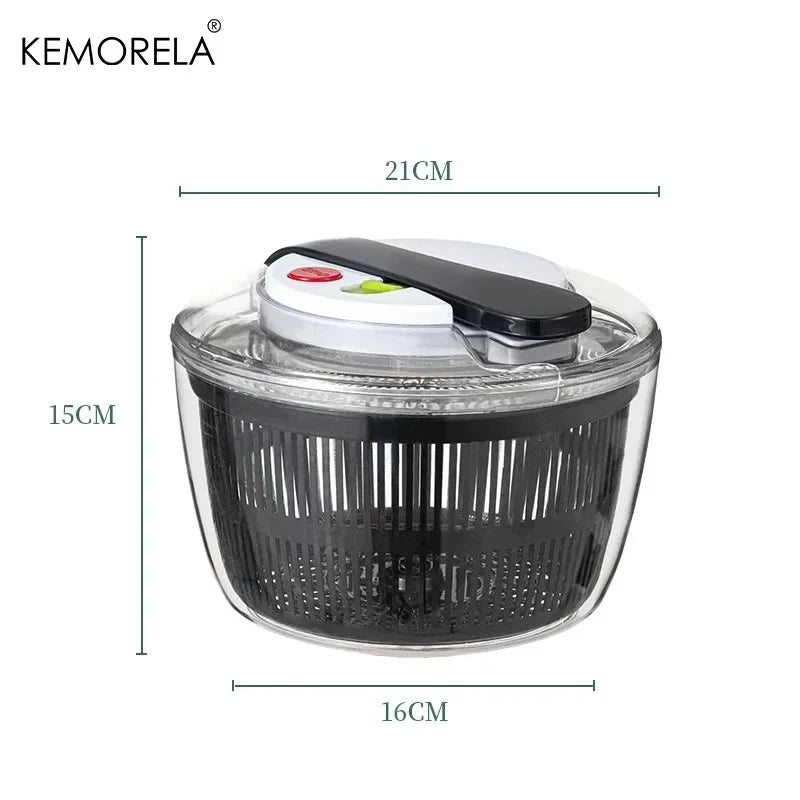 KEMORELA 3L Salad Spinner – One-Hand Press Washer & Drainer Salad Spinner Axl