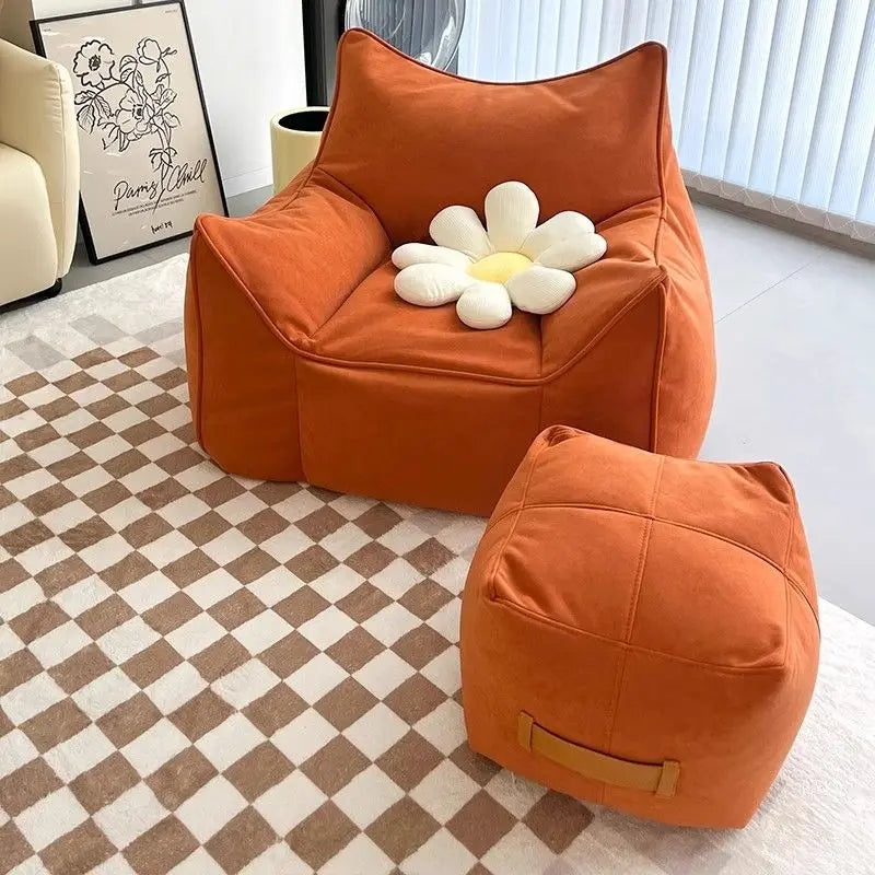 Fluffy Bean Bag Sofa Chair with Foot Pedal | Single Person Bean Bag Sofa Chair Axl