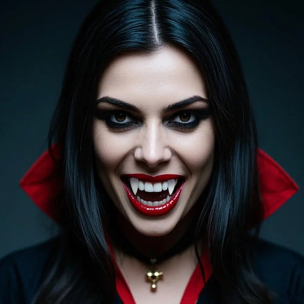 Halloween Vampire Fangs – Scary Cosplay Teeth Props 2 Pack Costume Fang Props Axl