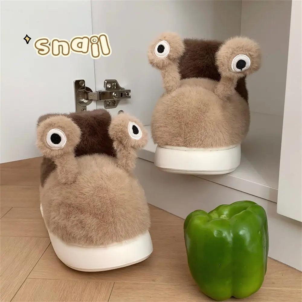 Lorilury Snail Plush Slippers – Unisex Faux Fur Indoor Slides Plush Indoor Slippers Axl