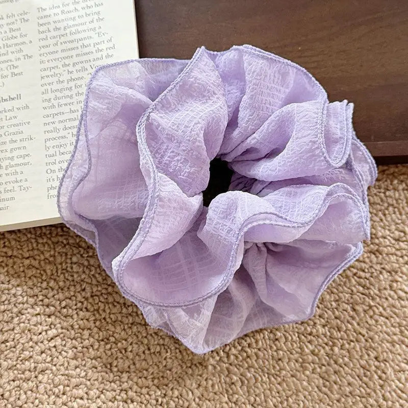 Leopard Print Hair Scrunchie – Large Elastic Retro Hair Tie