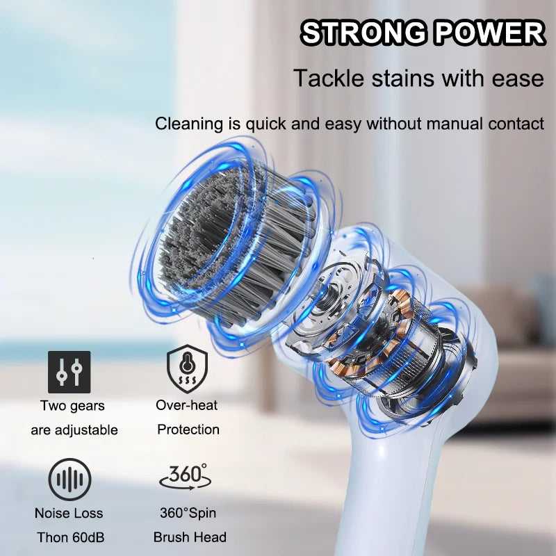 BALASHOV USB Electric Scrubber – 5-Head Rotary Cleaning Brush Electric Cleaning Scrubber Axl