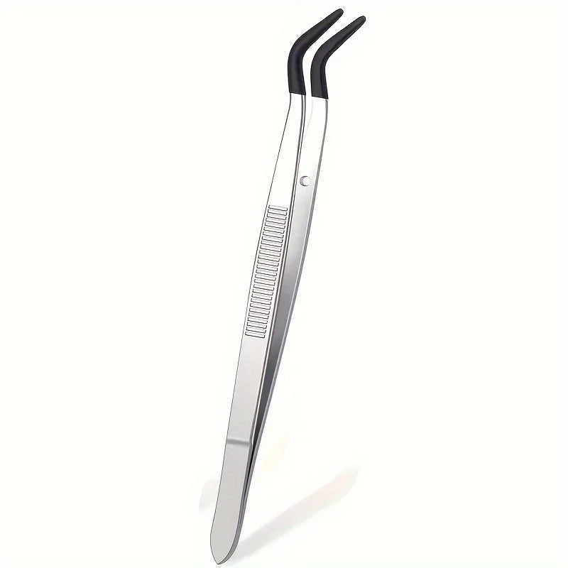 Precision Rubber-Coated Tweezers Set – Straight & Bent Tip Precision Tweezers Set Axl Black B