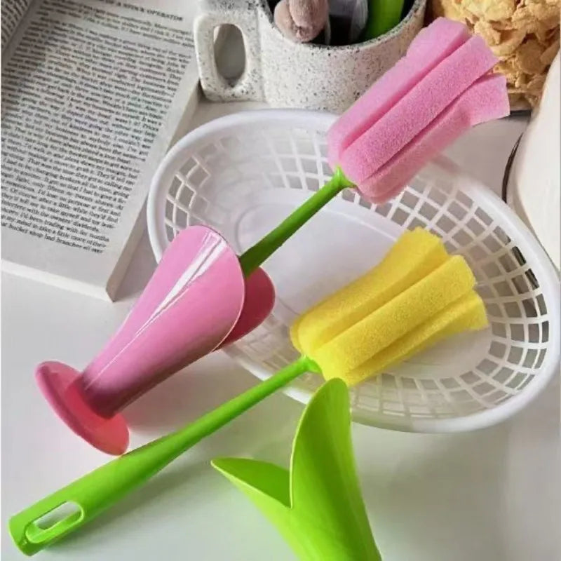Tulip Long Handle Mug Cleaning Brush – Replaceable Sponge Head Mug Cleaning Brush Axl