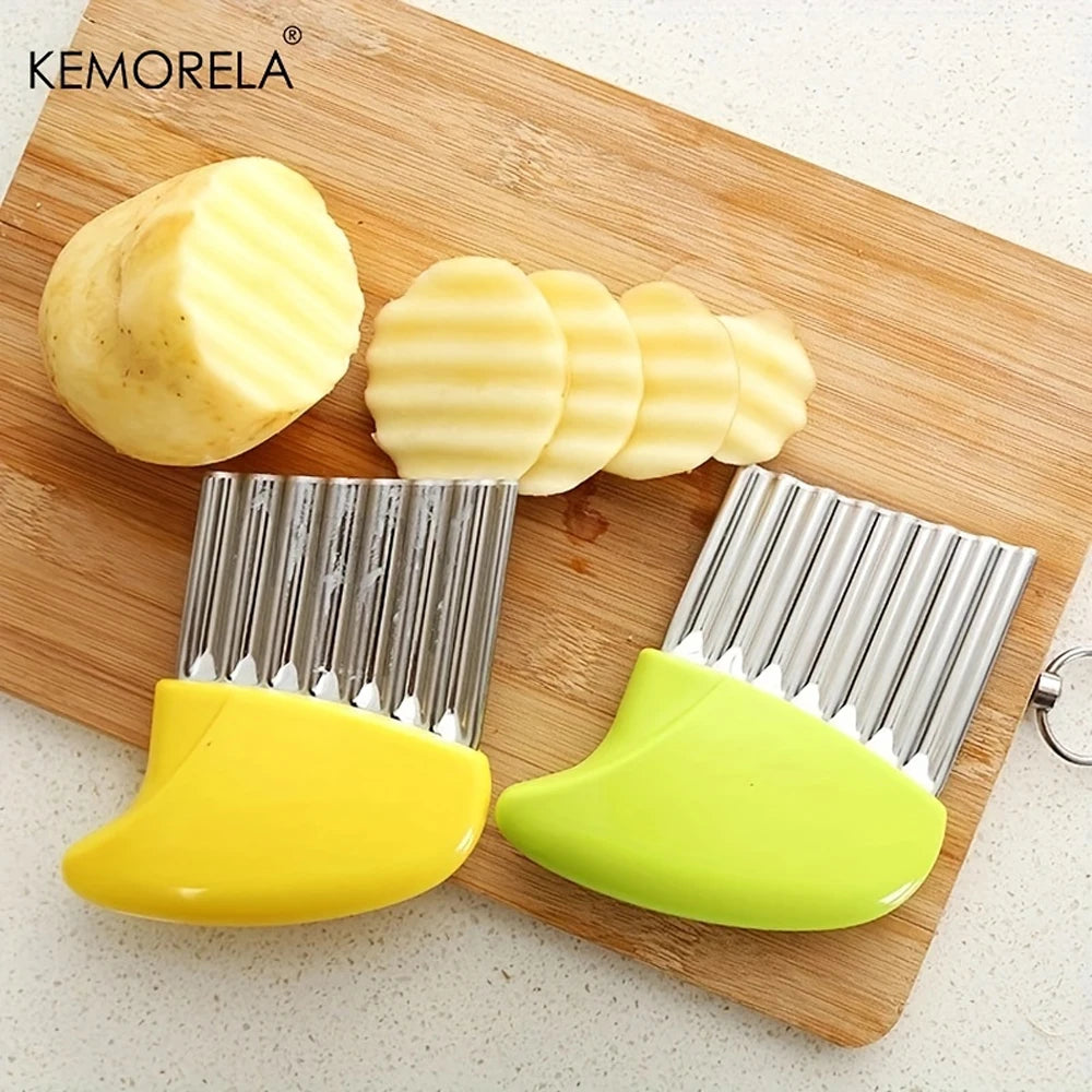Stainless Steel Wave Knife – Crinkle Cut Vegetable Slicer Vegetable Slicer Axl