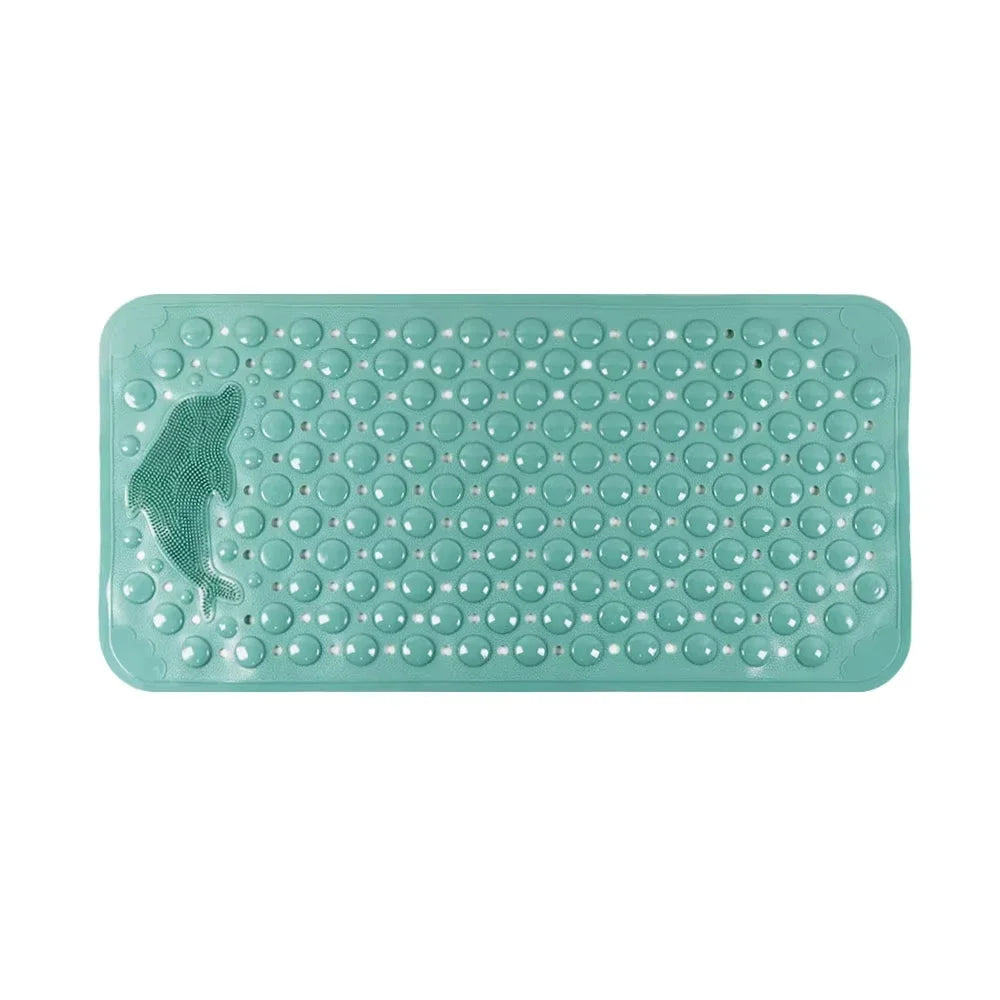 PVC Non-Slip Massage Bath Mat 35×70cm | Dolphin Pattern Non-Slip Bath Mat Axl Mars Green 35x70cm