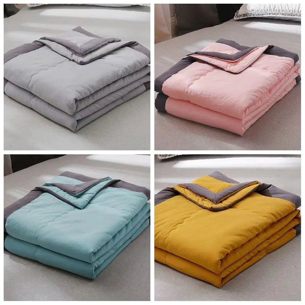 Double-Sided Cooling Blanket – Breathable Cotton Summer Quilt Cooling Blanket Axl