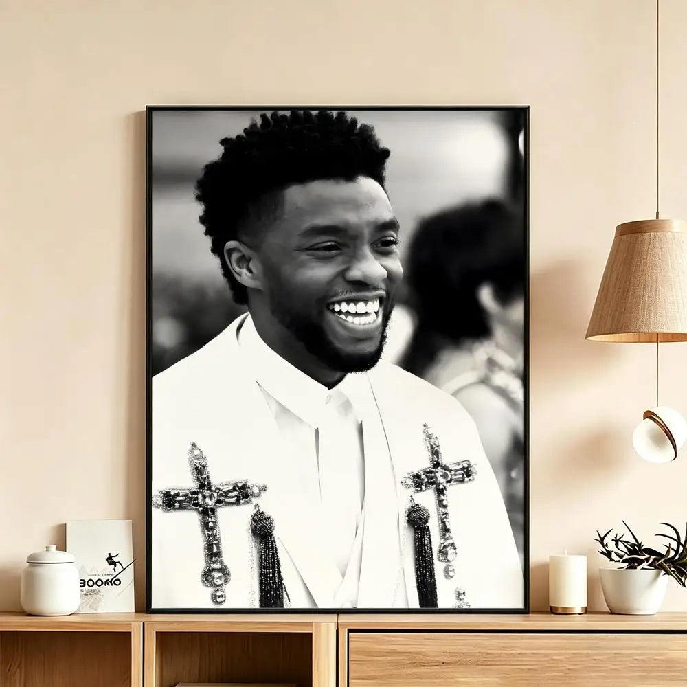 Chadwick Boseman HD Art Poster | Waterproof Wall Decor Wall Art Poster Axl White10 30X40cmNoframe