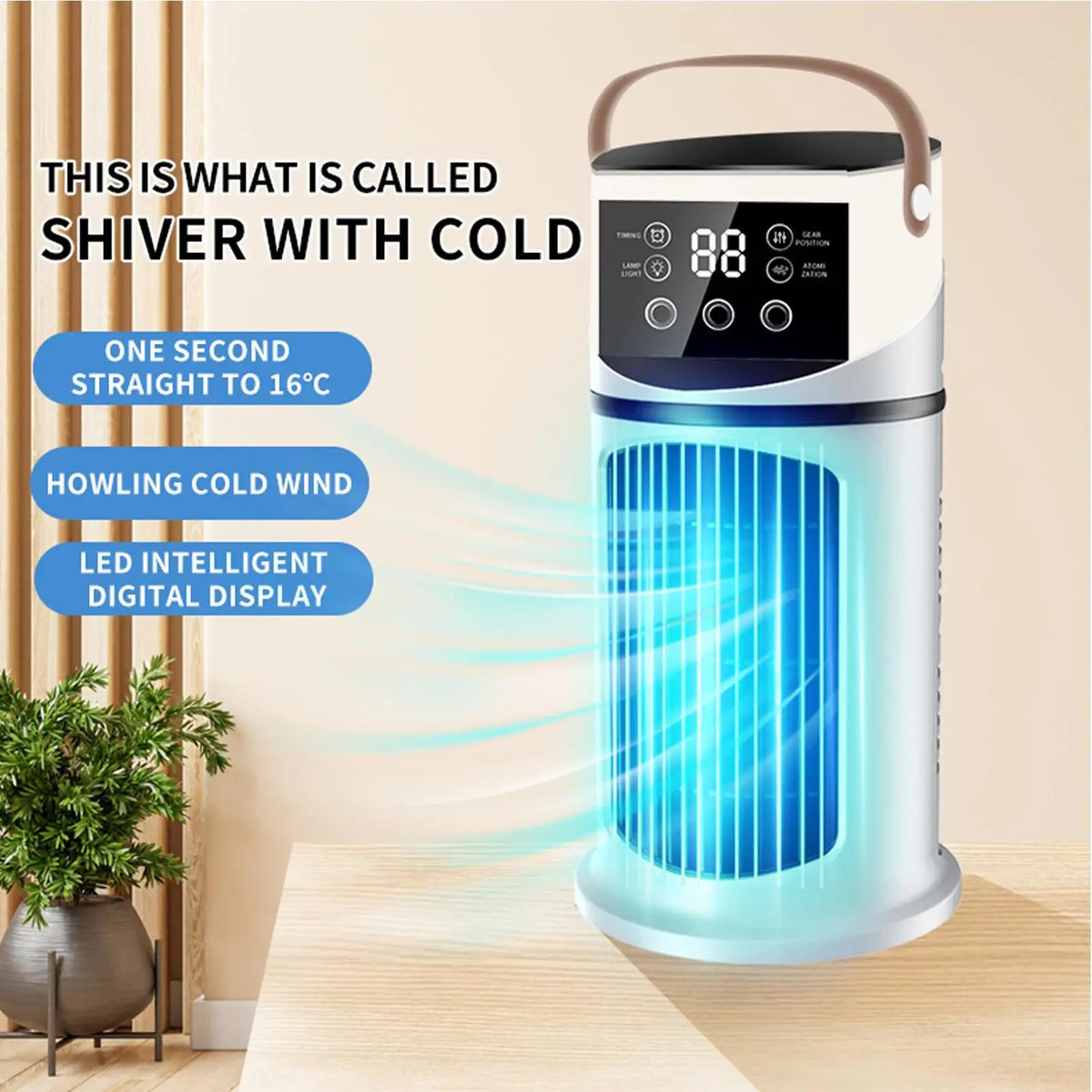 9-Speed USB Desktop Tower Fan with Mist & LED Light Desktop Tower Fan Axl