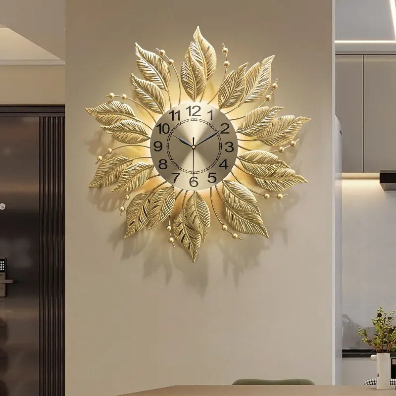 Modern Luxury Luminous Wall Clock – Silent Minimalist Gold Wall Clock Axl