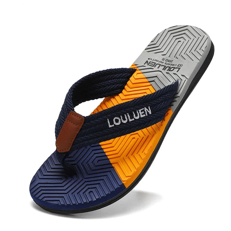 YBQJOO Men's Non-Slip Beach Flip Flops | EVA Casual Slippers Men's Flip Flops Axl