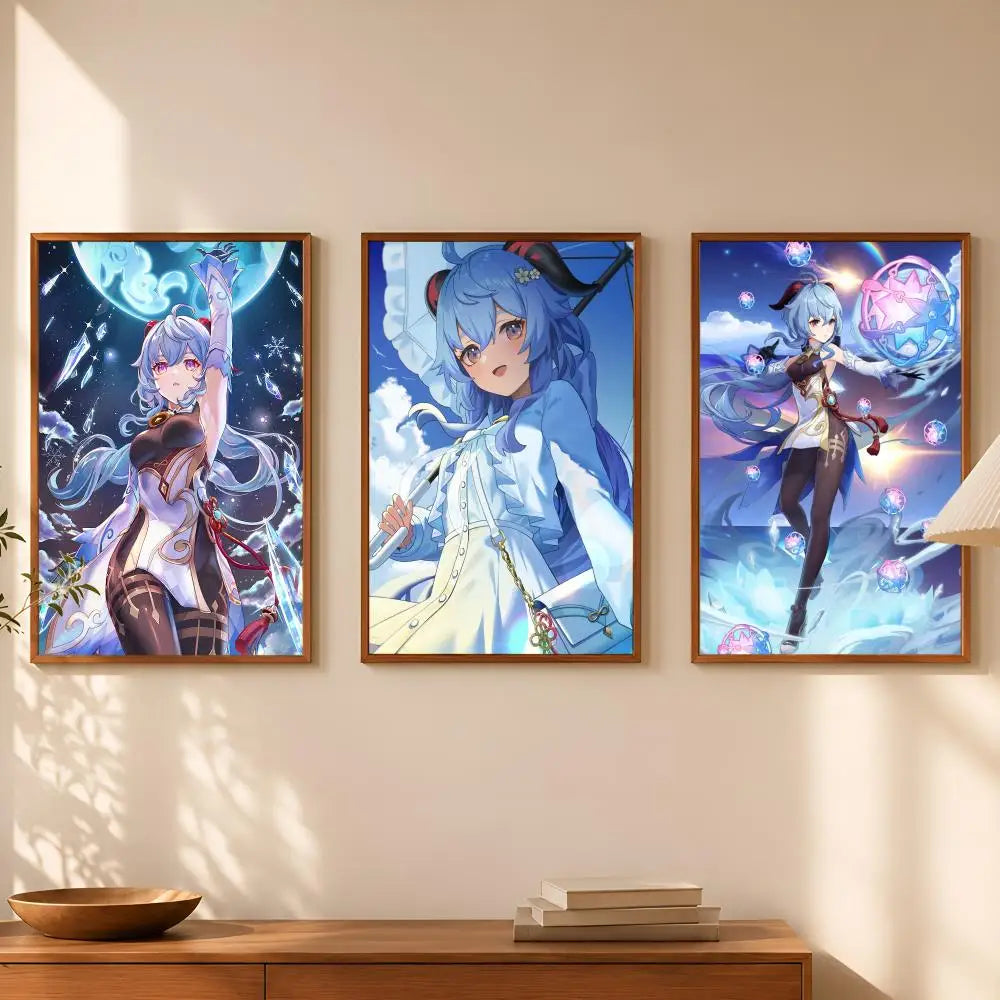 Genshin Impact Ganyu HD Wall Poster – Self-Stick Waterproof Wall Art Poster Axl