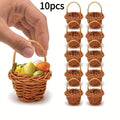10-Pack Bohemian Mini Woven Baskets with Handle | Boho Decor Decorative Storage Baskets Axl 10pcs