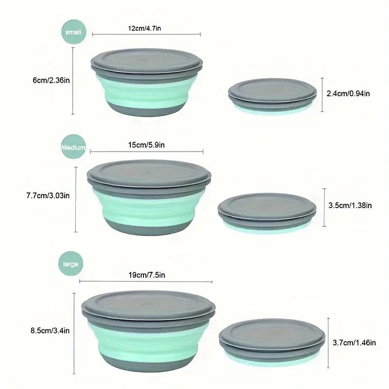 3-Piece Portable Bowl Set – Kitchen, Travel & Camping Portable Bowl Set Axl